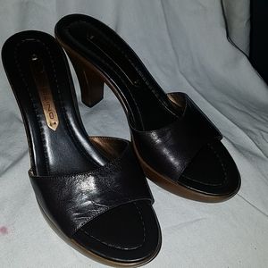 Bandolino Brown High Heeled Slip Ons Sz 8M